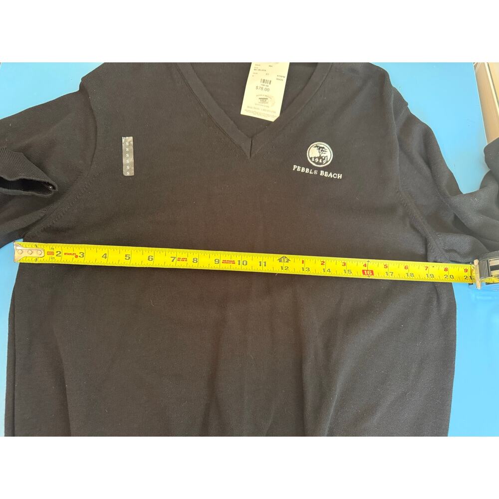 Pebble Beach ladies Golf V Neck Sweater S/M Black womens Performance Outdoor NEW - Picture 4 of 9